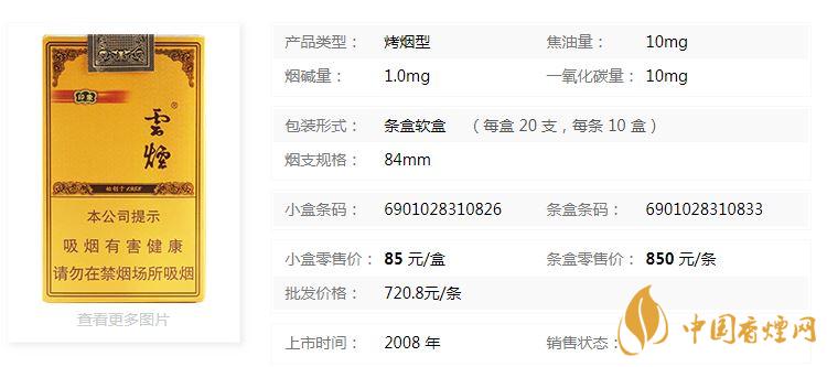 云煙軟禮印象小盒多少錢一包？云煙軟禮印象小盒價格2020