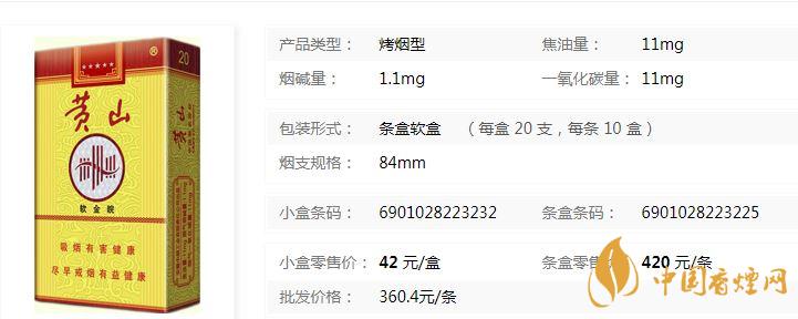 黃山軟金皖軟盒多少錢？黃山軟金皖煙價格及參數(shù)