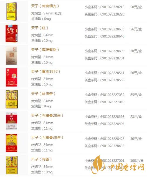 天子香煙多少錢(qián)一包圖片價(jià)格 天子香煙價(jià)格表圖大全報(bào)價(jià)2021
