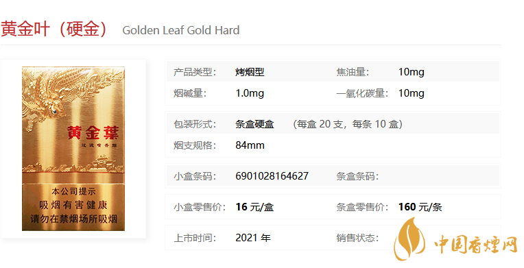 黃金葉（硬金）多少錢一包 黃金葉（硬金）價(jià)格參數(shù)一覽。